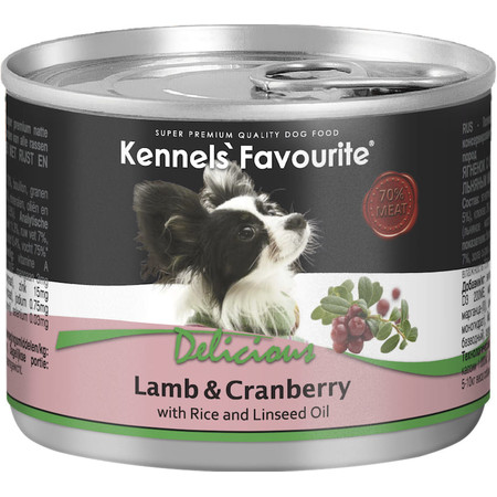 36716c000 Влажный корм Kennels` Favourite Lamb & Cranberry для взрослых собак всех пород с ягненком и клюквой - 200 г