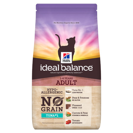 36768c000 Hill's Ideal Balance No Grain натуральный сухой беззерновой корм для взрослых кошек с тунцом и картофелем - 1
