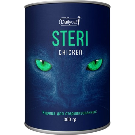 36778c000 Сухой корм Dailycat Unique line Steri для стерилизованных кошек курица - 300 г