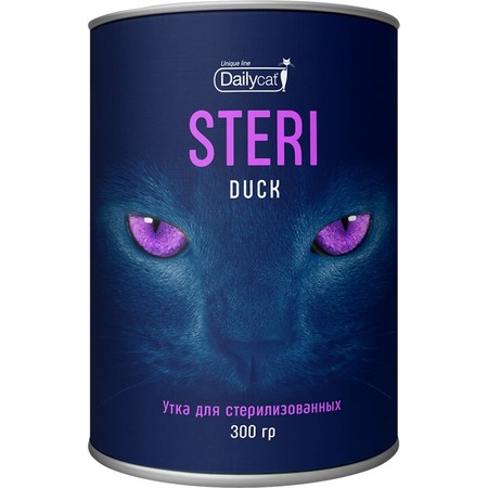36779c000 Сухой корм Dailycat Unique line Steri для стерилизованных кошек утка - 300 г