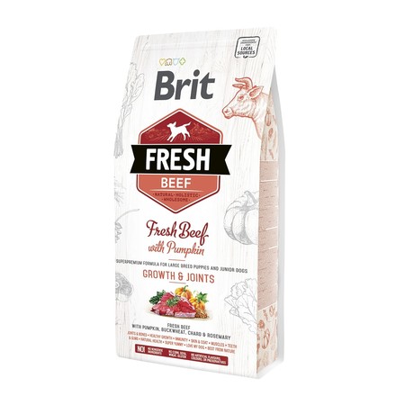 36794c000 Сухой корм Brit Fresh Beef with Pumpkin Puppy Large Bones & Joints для щенков крупных пород с говядиной и тыквой - 2