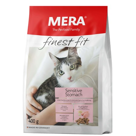 36843c000 Сухой корм Mera Finest Fit Sensitive Stomach для кошек с чувствительным пищеварением с курицей - 400 г