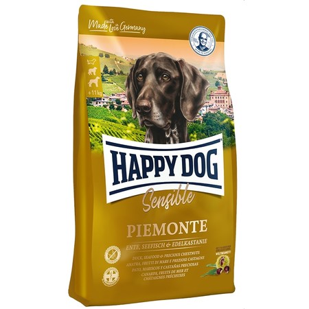 36876c000 Сухой корм Happy Dog Supreme Sensible Piemonte для собак средних и крупных пород при пищевой аллергии и чувствительном пищеварении с уткой