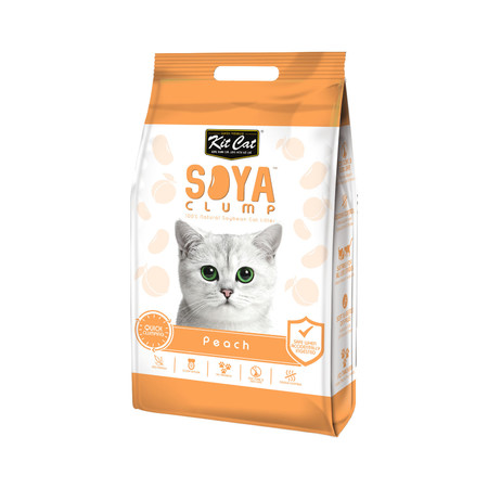36965c000 Kit Cat SoyaClump Soybean Litter Peach соевый биоразлагаемый комкующийся наполнитель с ароматом персика