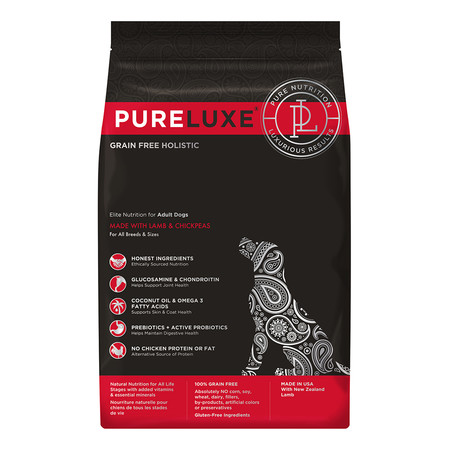 Сухой корм PureLuxe для взрослых собак с ягненком и нутом