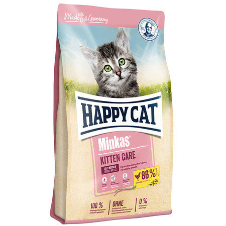 37039c000 Сухой корм Happy Cat Minkas Kitten Care для котят с мясом птицы - 10 кг