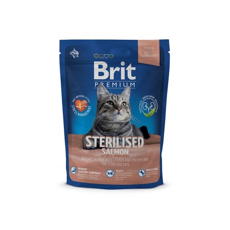 37263c000 Сухой корм Brit Premium Cat Sterilised для стерилизованных кошек с лососем