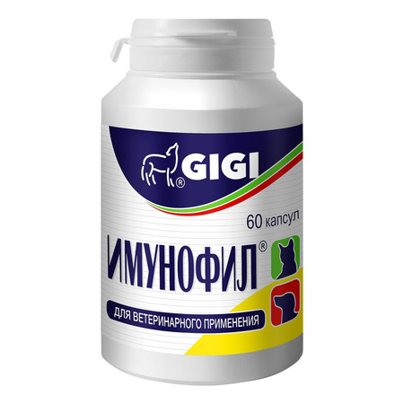 Gigi Имунофил для снижения специфического запаха у самок во время течки и для укрепления иммунитета собак и кошек 60 таблеток