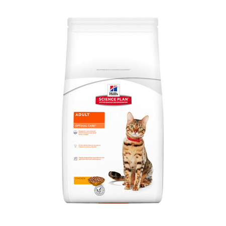 Hill's Science Plan Optimal Care сухой корм для взрослых кошек с курицей - 8 кг